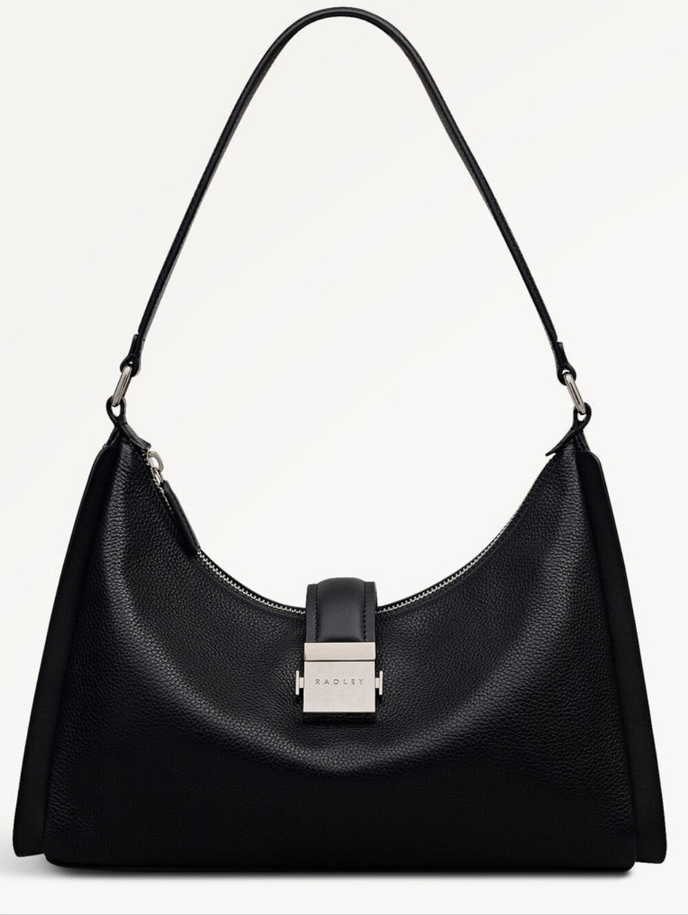 Radley London Sloane Mews Medium Ziptop Black Leather Shoulder Bag NWT